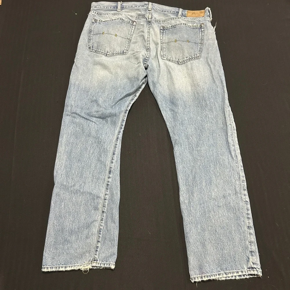 Polo Ralph Lauren Authentic Dungarees Distressed Light Wash Jeans Mens 38x32